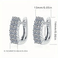 925 Sterling Silver Moissanite Double Row Stud Earrings 0.72ct x2 Simple