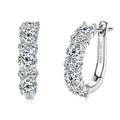 Boucles d'oreilles créoles en argent sterling 925 avec moissanite, couleur D, 2,76 carats au total, mariage étincelant