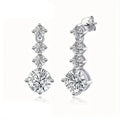 925 Sterling Silver Moissanite Stud Earrings 2.6ct Classic Simple Luxury