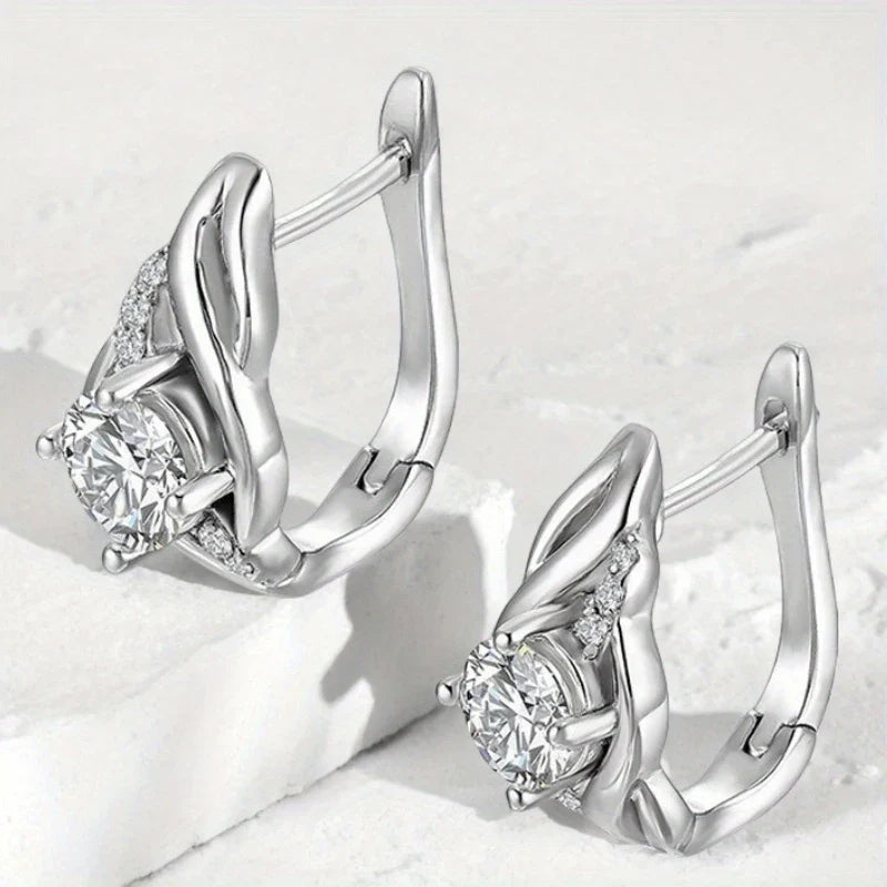 Clous d'oreilles en argent sterling 925 et moissanite 0,5 carat pour couples femmes hommes