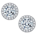 Boucles d'oreilles clous unisexe en argent sterling 925 et moissanite 0,5/1 carat rondes à vis