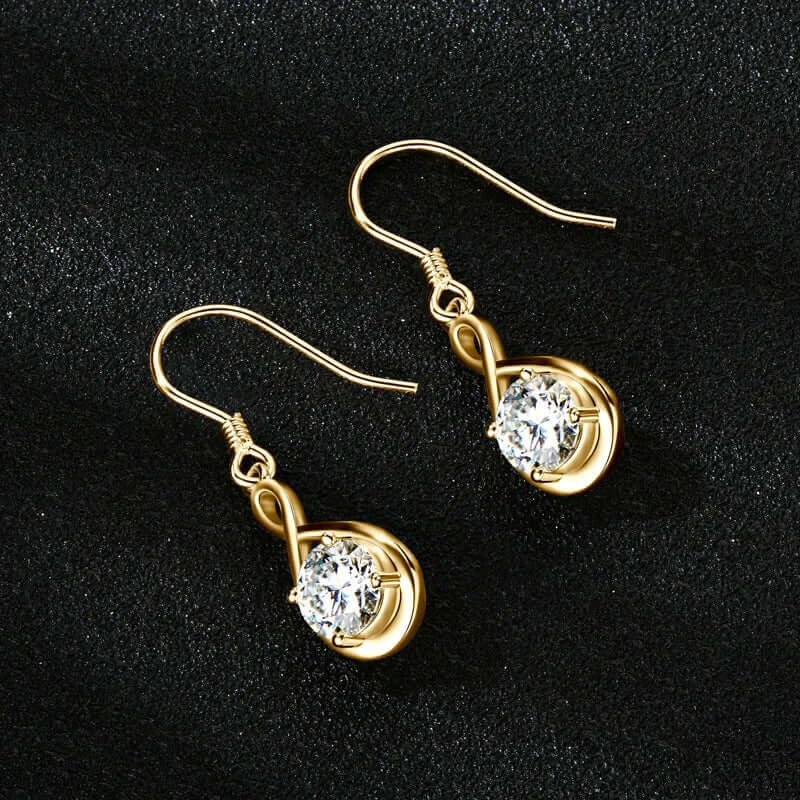 Boucles d'oreilles goutte en argent sterling 925 avec moissanite ronde 1 carat, style classique décontracté
