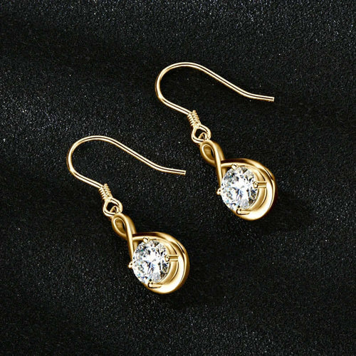 925 Sterling Silber 1 Karat runder Moissanit Tropfenohrringe Klassisch Lässig