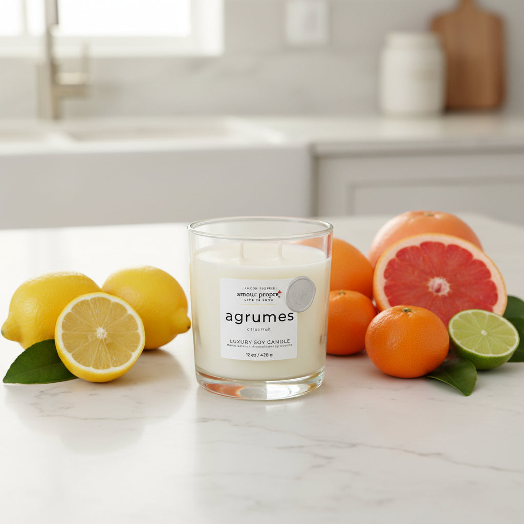 Agrumes Handgegossene Aromatherapie Luxussojakerze