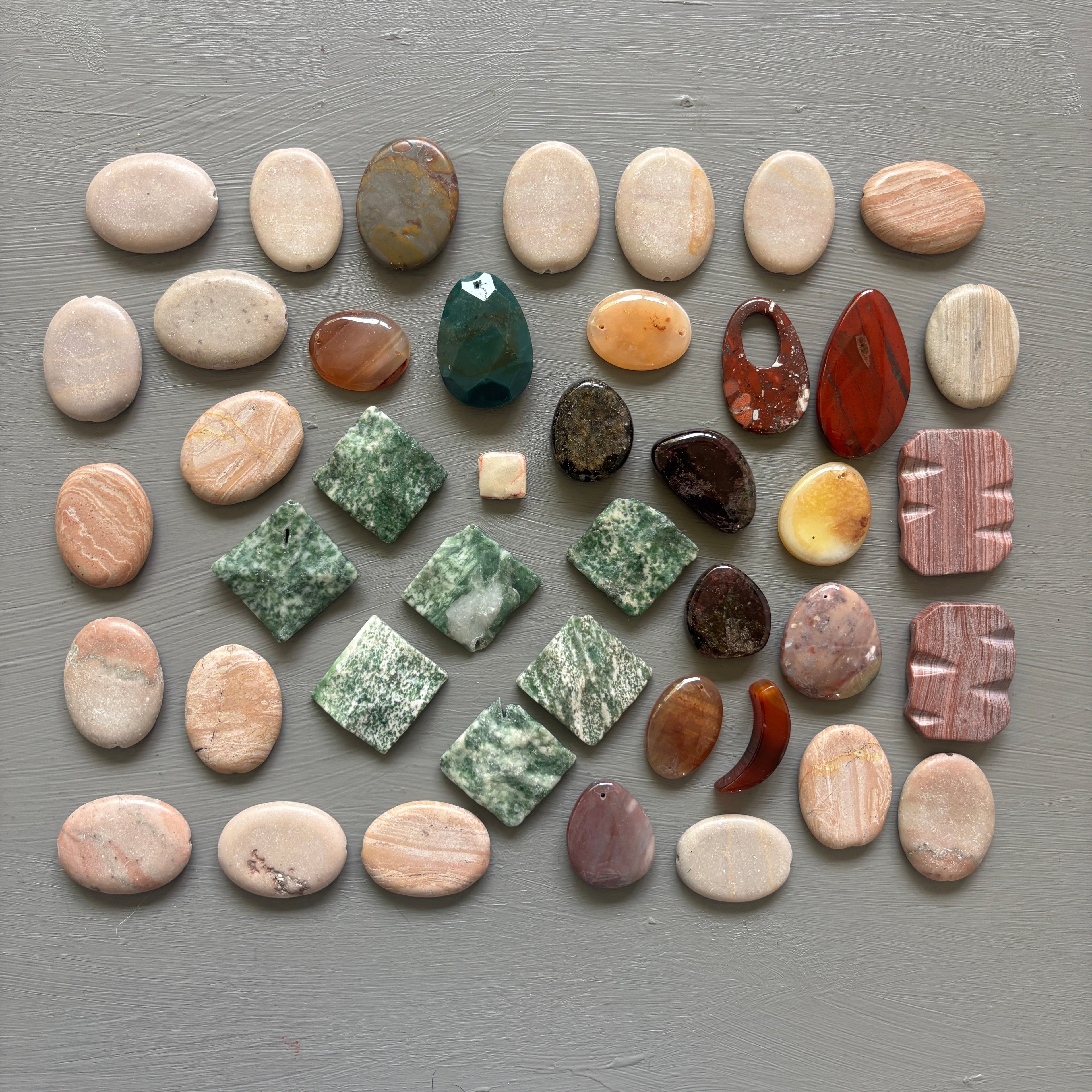 Crystal Amulet Bundle Drilled Jewelry Bead or Grid Set of 47