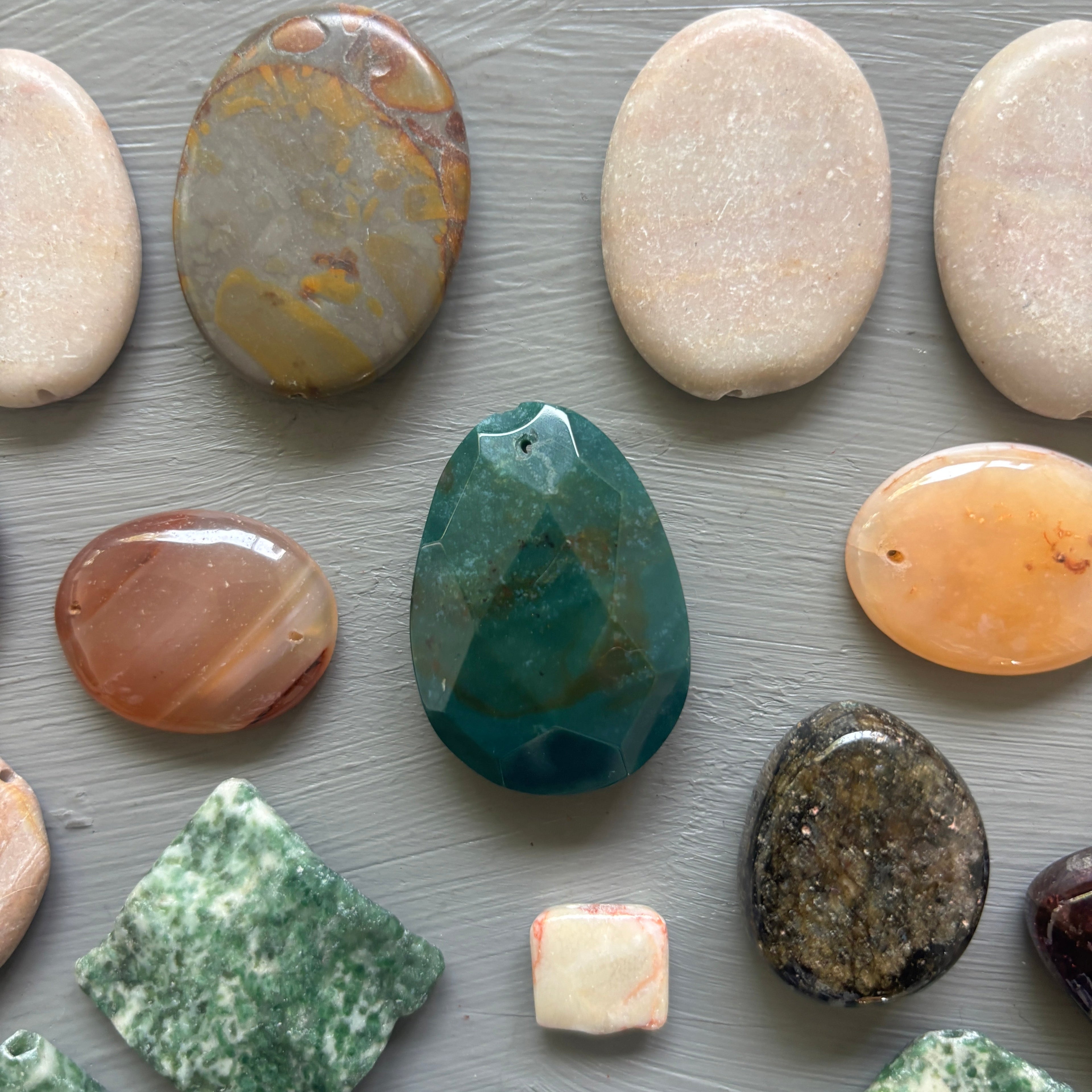 Crystal Amulet Bundle Drilled Jewelry Bead or Grid Set of 47