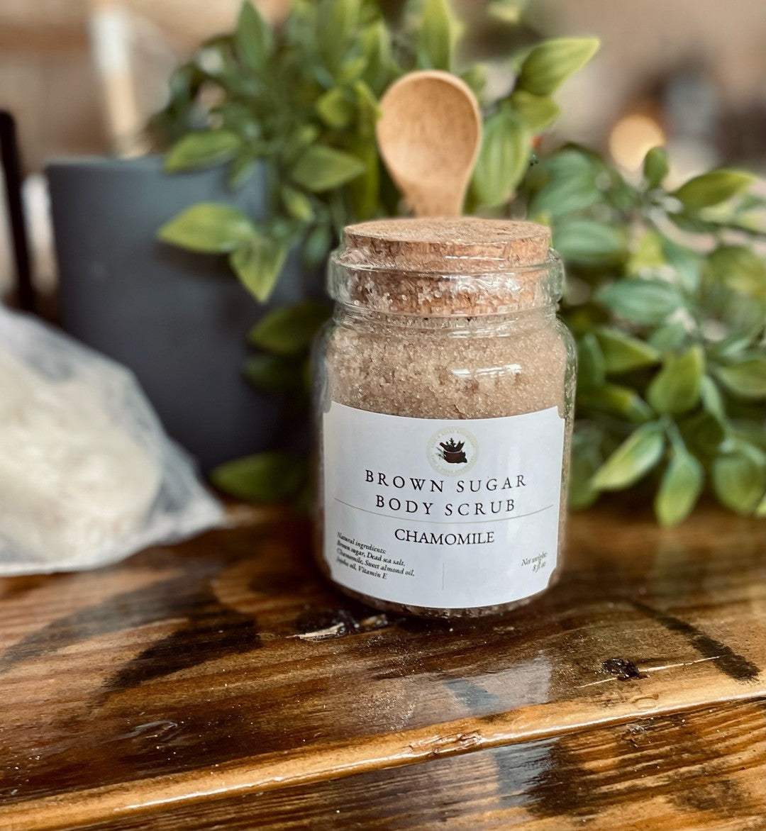 Exfoliant à la camomille et au sucre roux