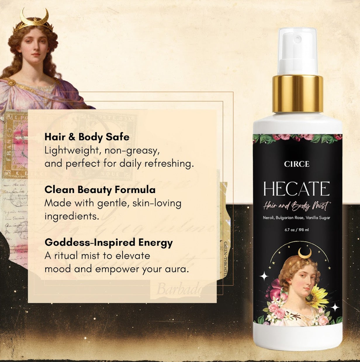 Brume Corps & Cheveux Hecate – Néroli, Rose Bulgare & Sucre Vanillé | 198 ml