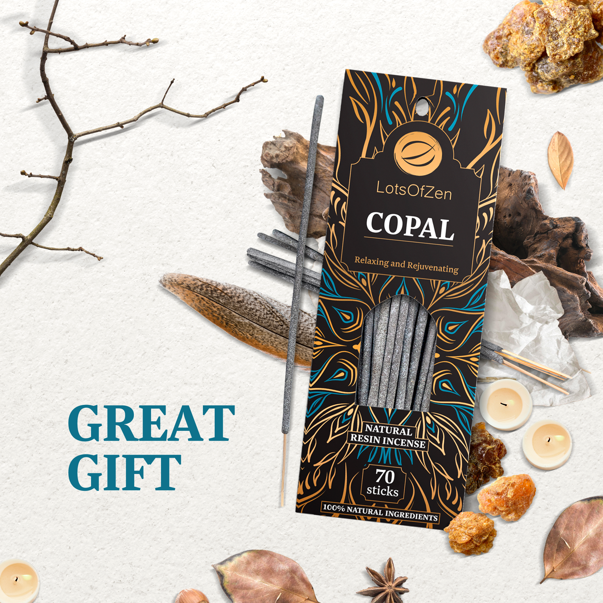Bâtonnets d'encens Copal (lot de 70)
