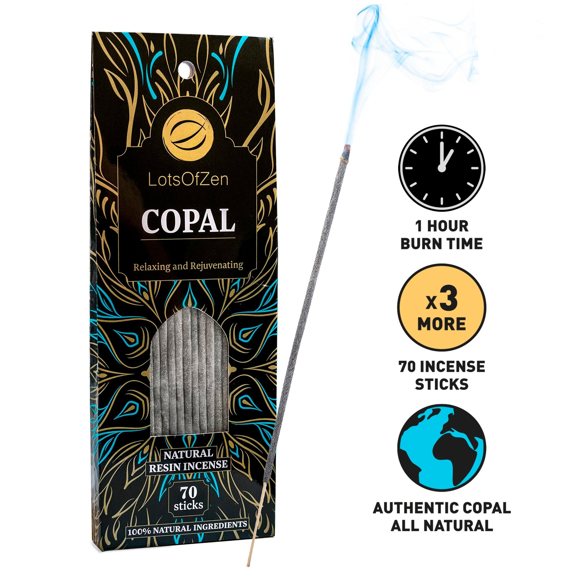 Bâtonnets d'encens Copal (lot de 70)
