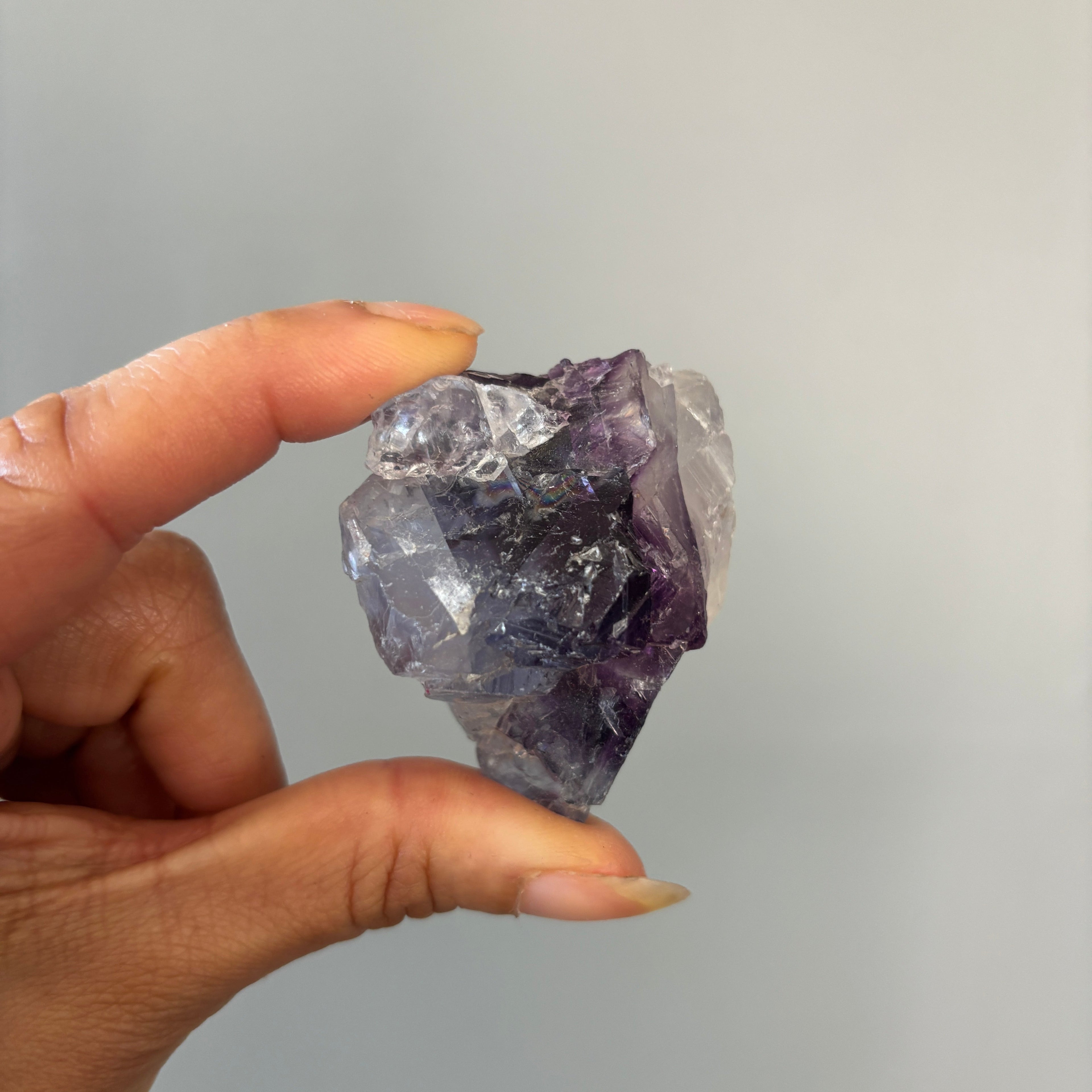 Kronenchakra-Cluster-Paar: Lila Amethyst & Fluorit Kristalle