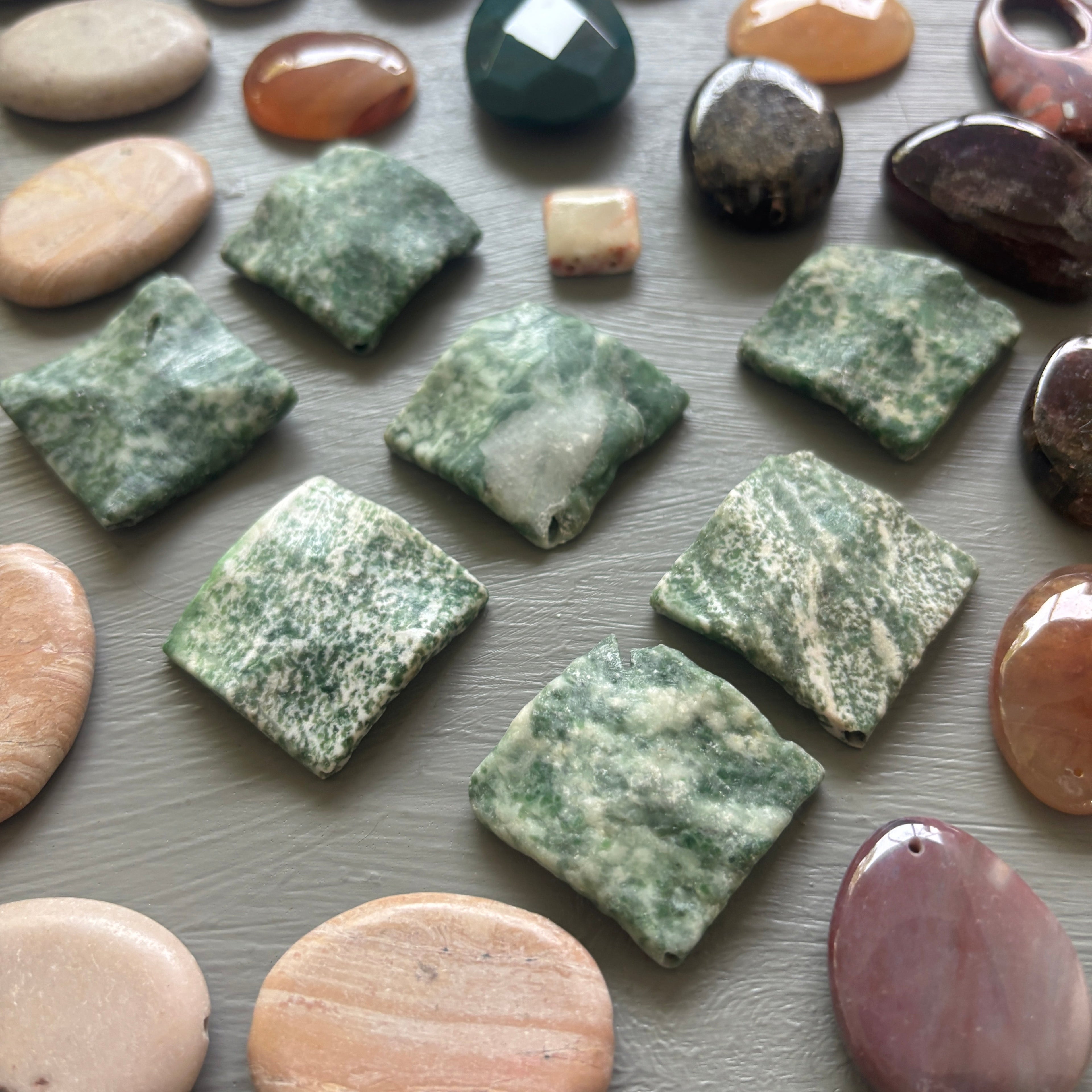 Crystal Amulet Bundle Drilled Jewelry Bead or Grid Set of 47