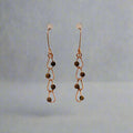 Tiger’s Eye Copper Chain Earrings – Handmade Gemstone Dangle 2.75"