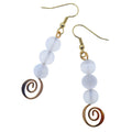 Selenite Earrings Mesmerizing Swirl Bliss White Gold