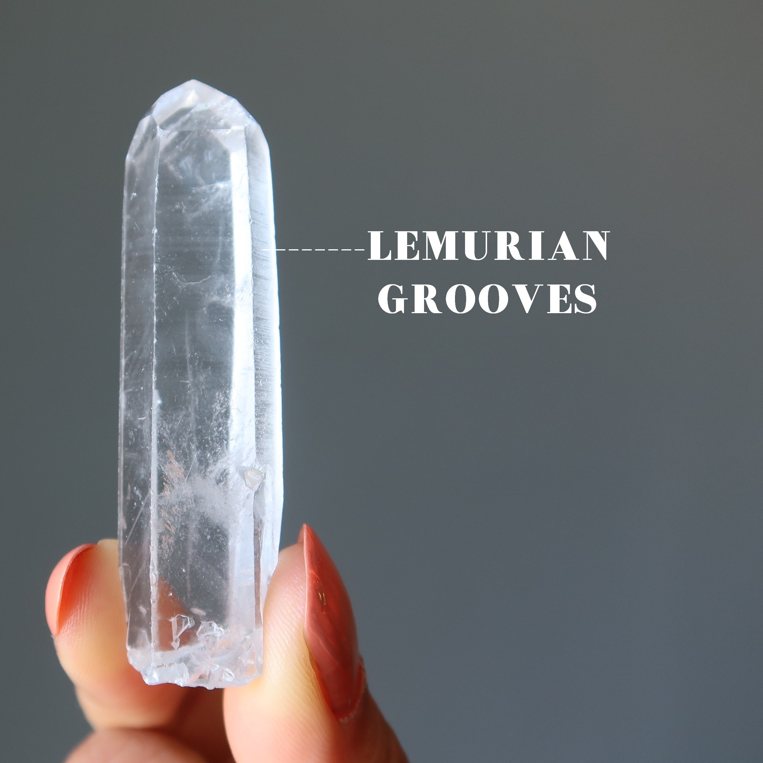 Pointe de cristal brut de quartz Lémurien Baguette Graine Ancienne