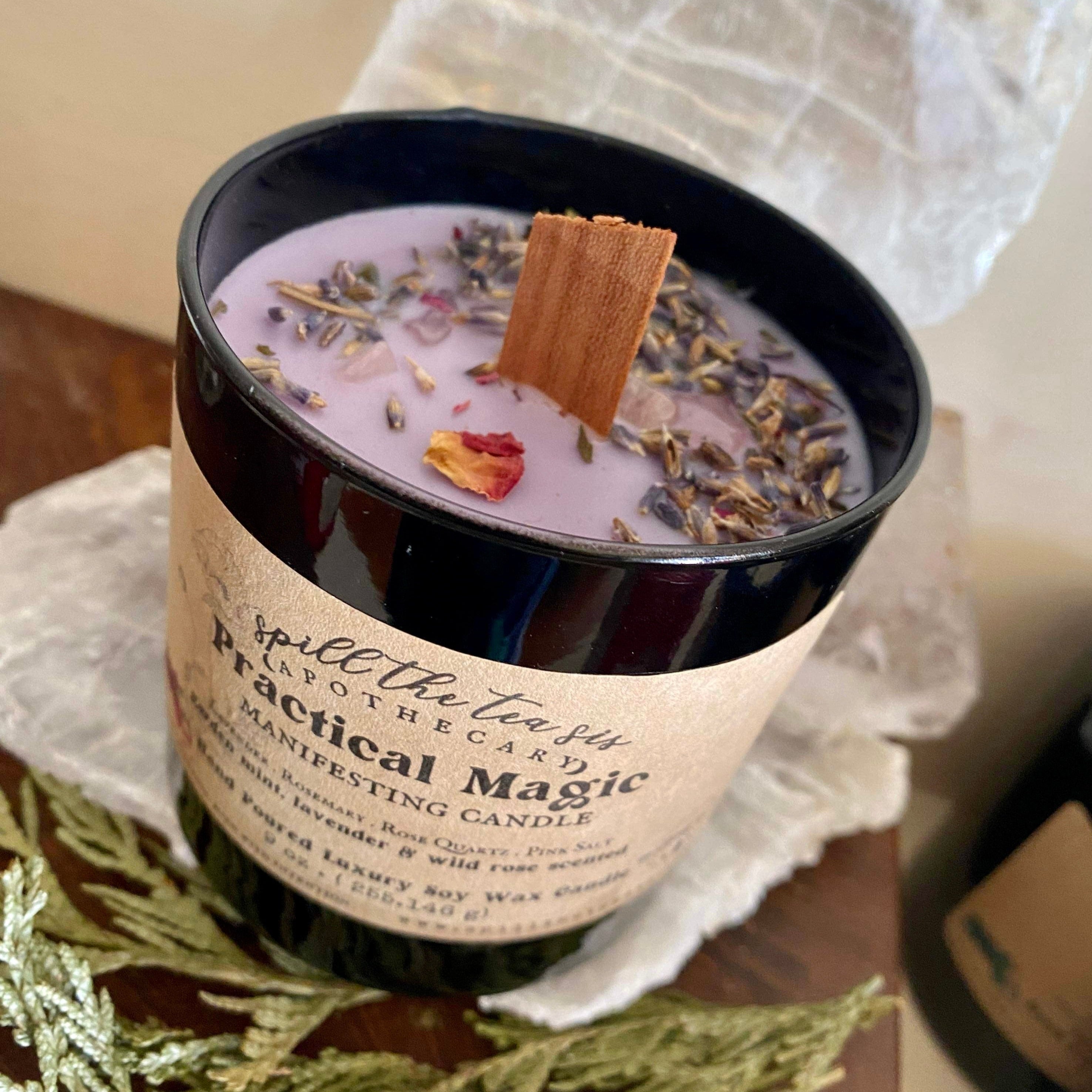 Bougie d'intention Magie Pratique | Bougie en cire de soja Bénédictions, Chance et Sororité