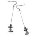 Angelite Earrings Eccentric Wood Hopi Bean