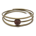 Bracelet en lave Magma rouge Cœur de la Terre sur fil à mémoire de forme