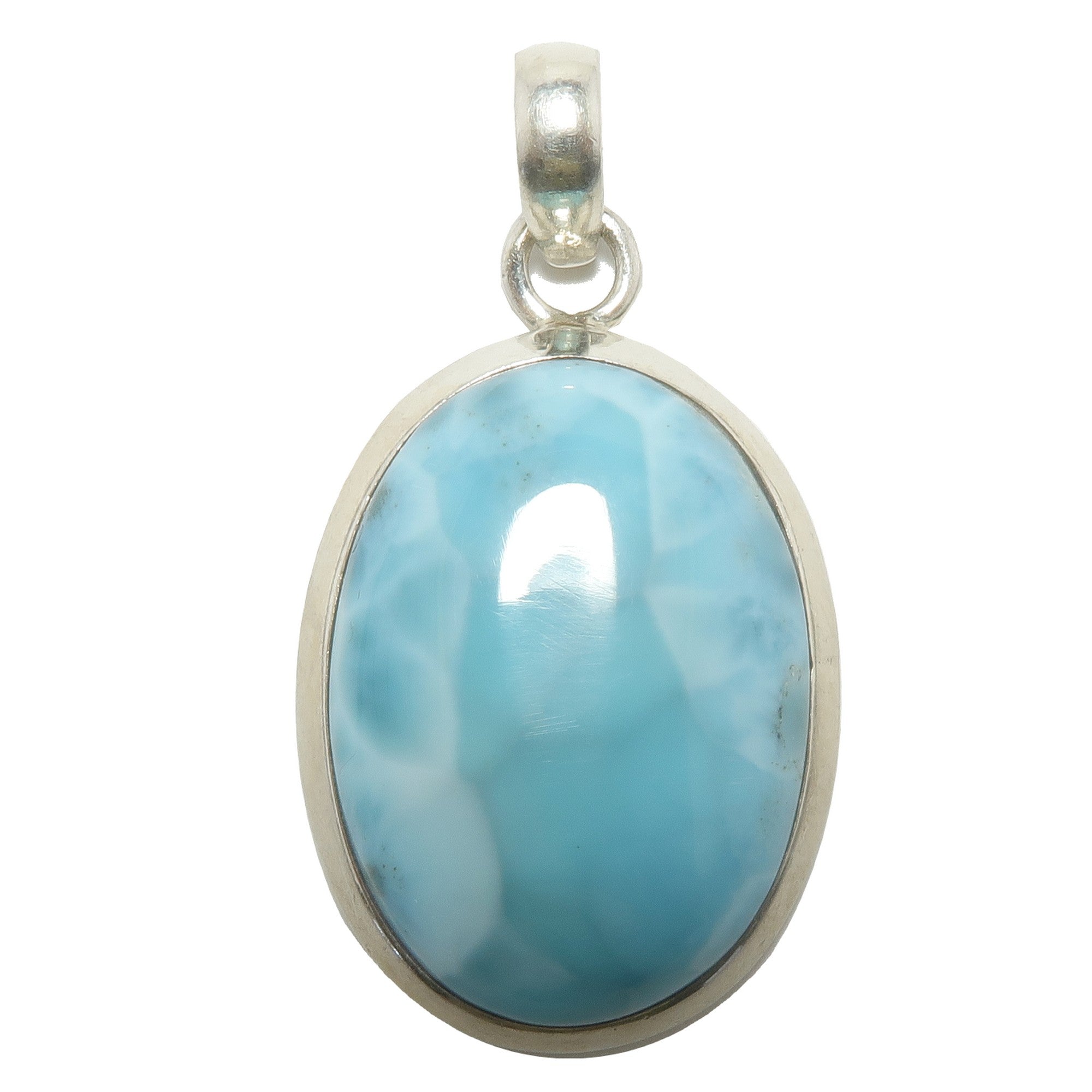 Larimar Pendant Celestial Mirror Blue Sterling Silver