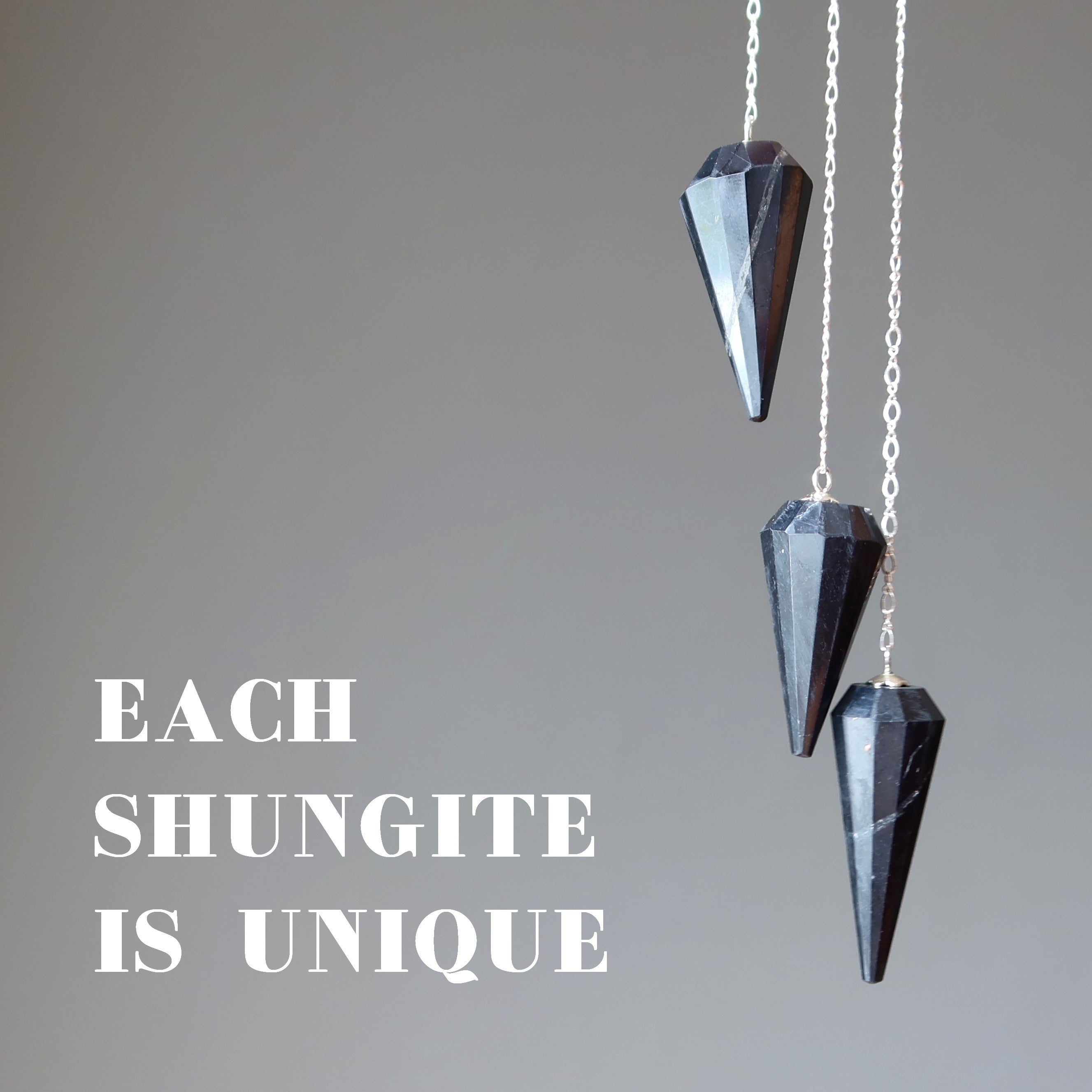 Pendule en shungite esprit protégé en argent sterling