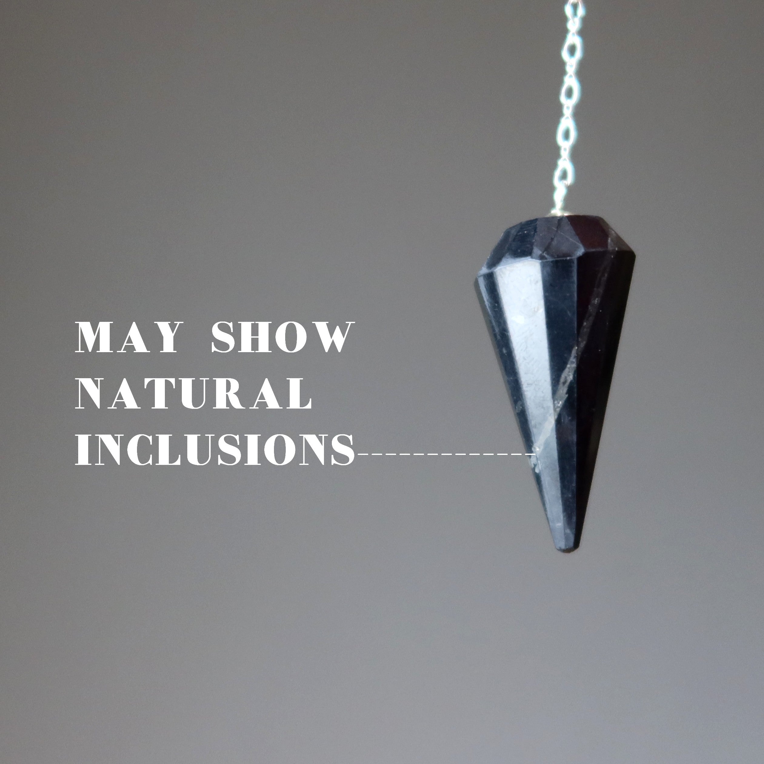 Pendule en shungite esprit protégé en argent sterling