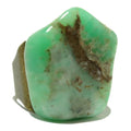Chrysoprase Ring Big Chunk Antiqued Bronze Adjustable