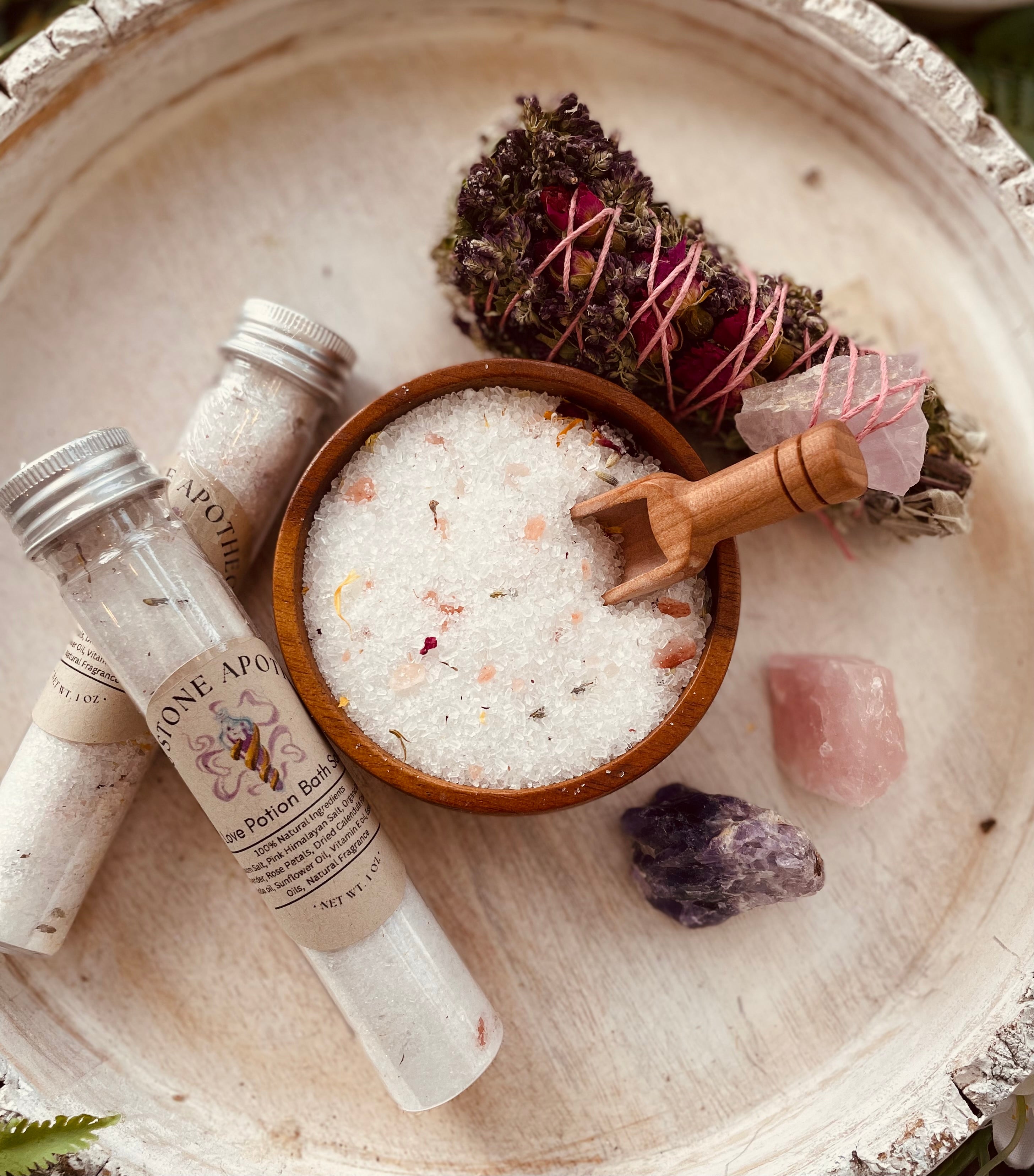 Tube de sels de bain aux herbes Potion d'amour