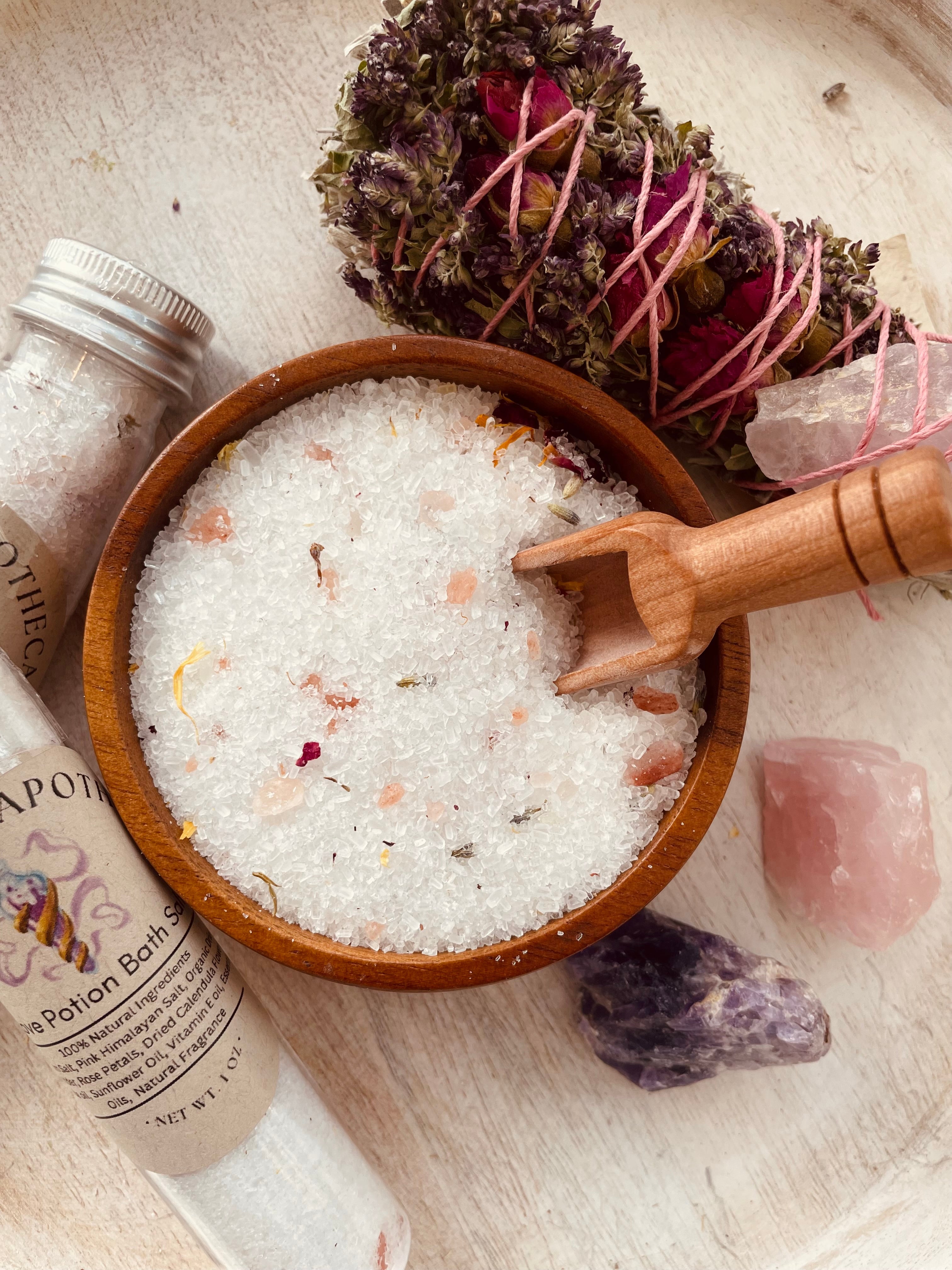 Tube de sels de bain aux herbes Potion d'amour