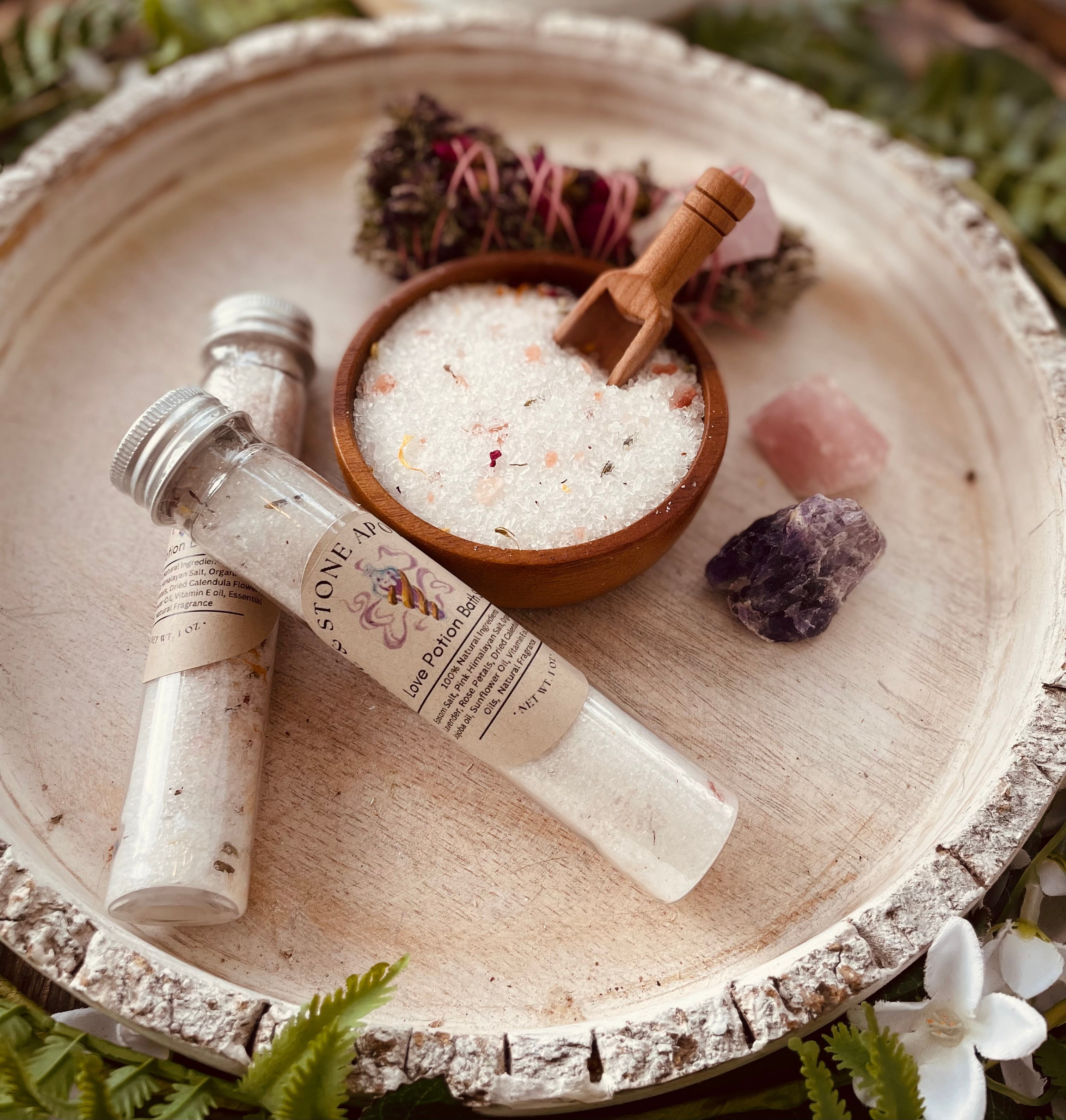 Tube de sels de bain aux herbes Potion d'amour