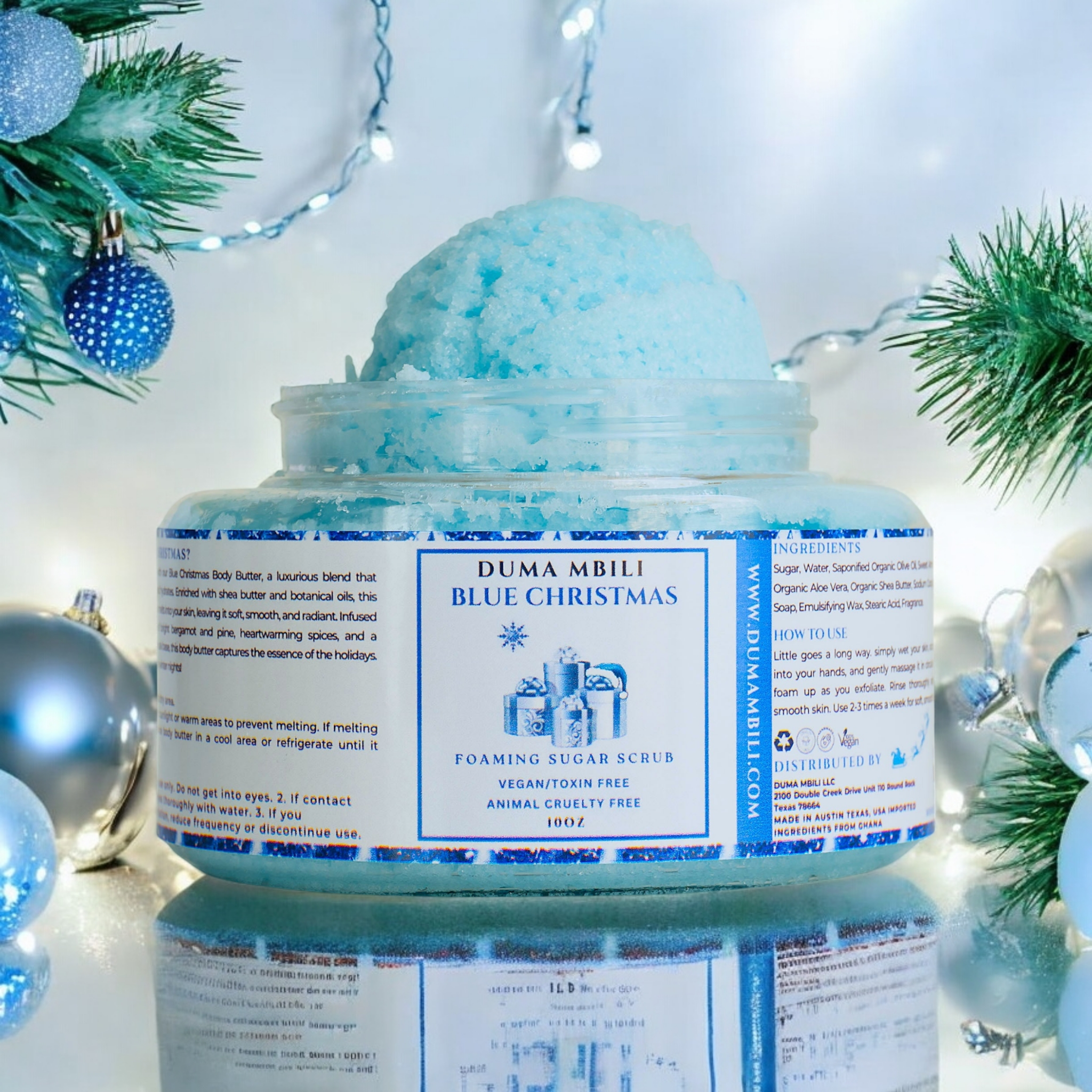 Gommage au sucre moussant Bleu de Noël