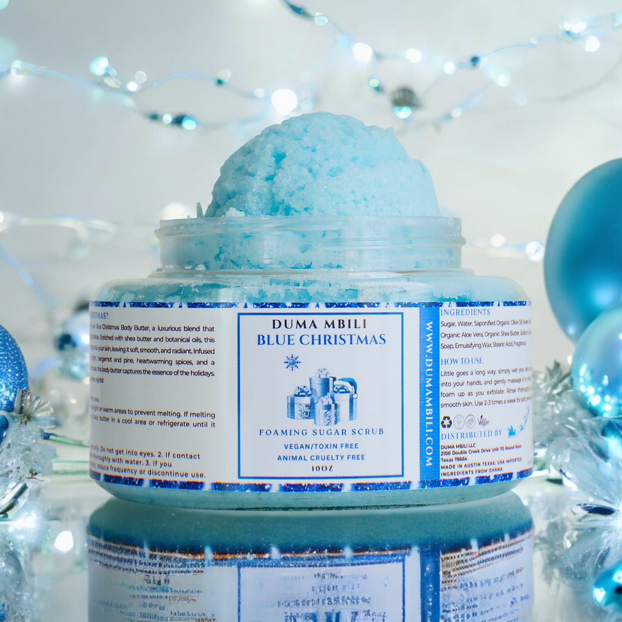 Gommage au sucre moussant Bleu de Noël