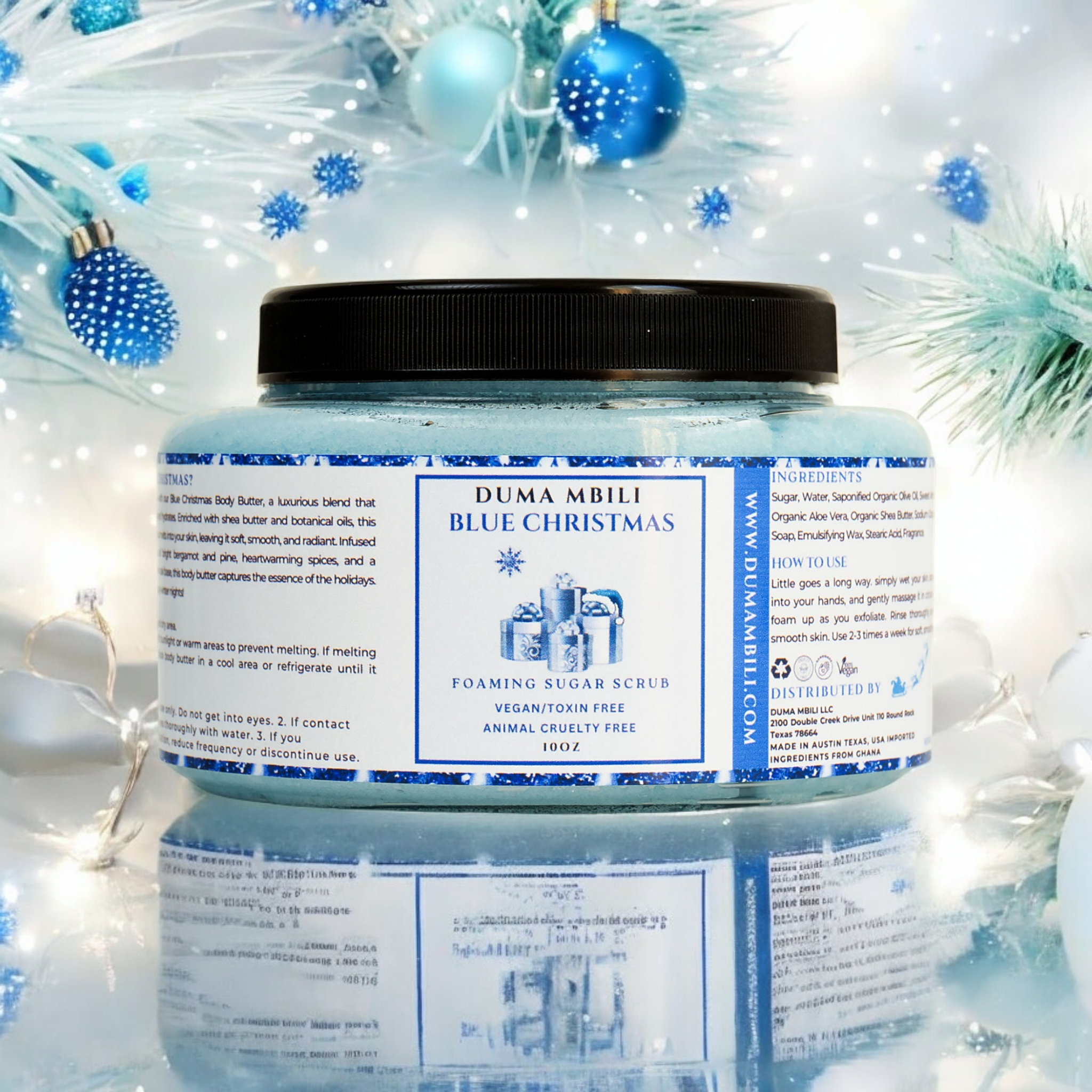 Gommage au sucre moussant Bleu de Noël