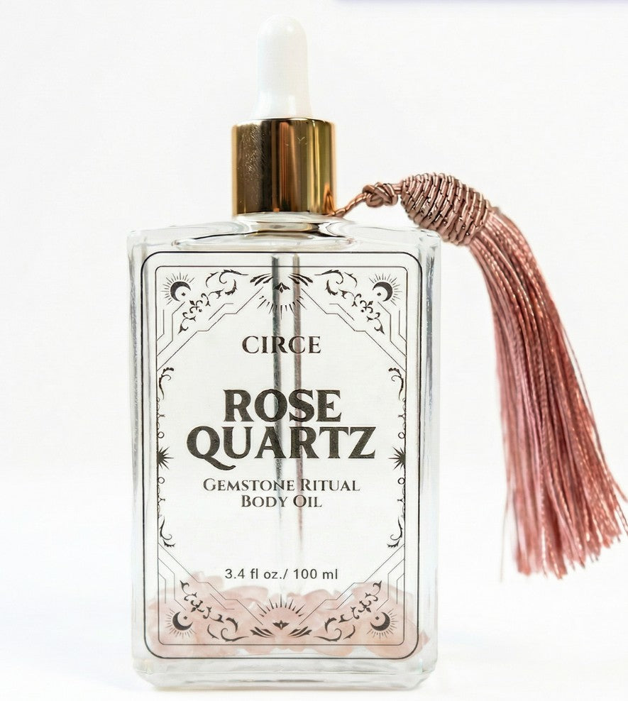 Huile Corporelle au Quartz Rose – Amour de Soi & Éclat Cristallin | 100 ml