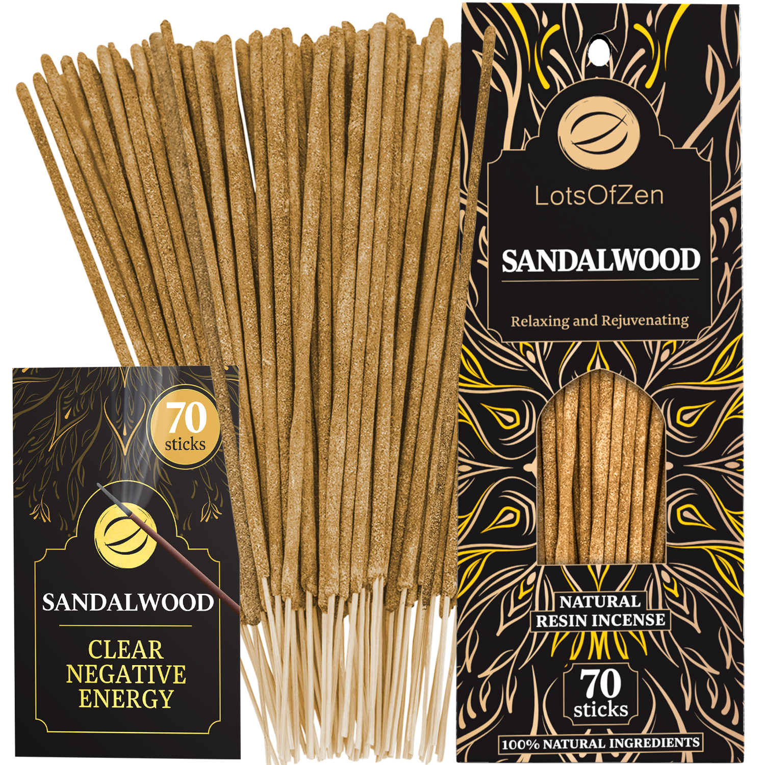 Bâtons d'encens au bois de santal (lot de 70)