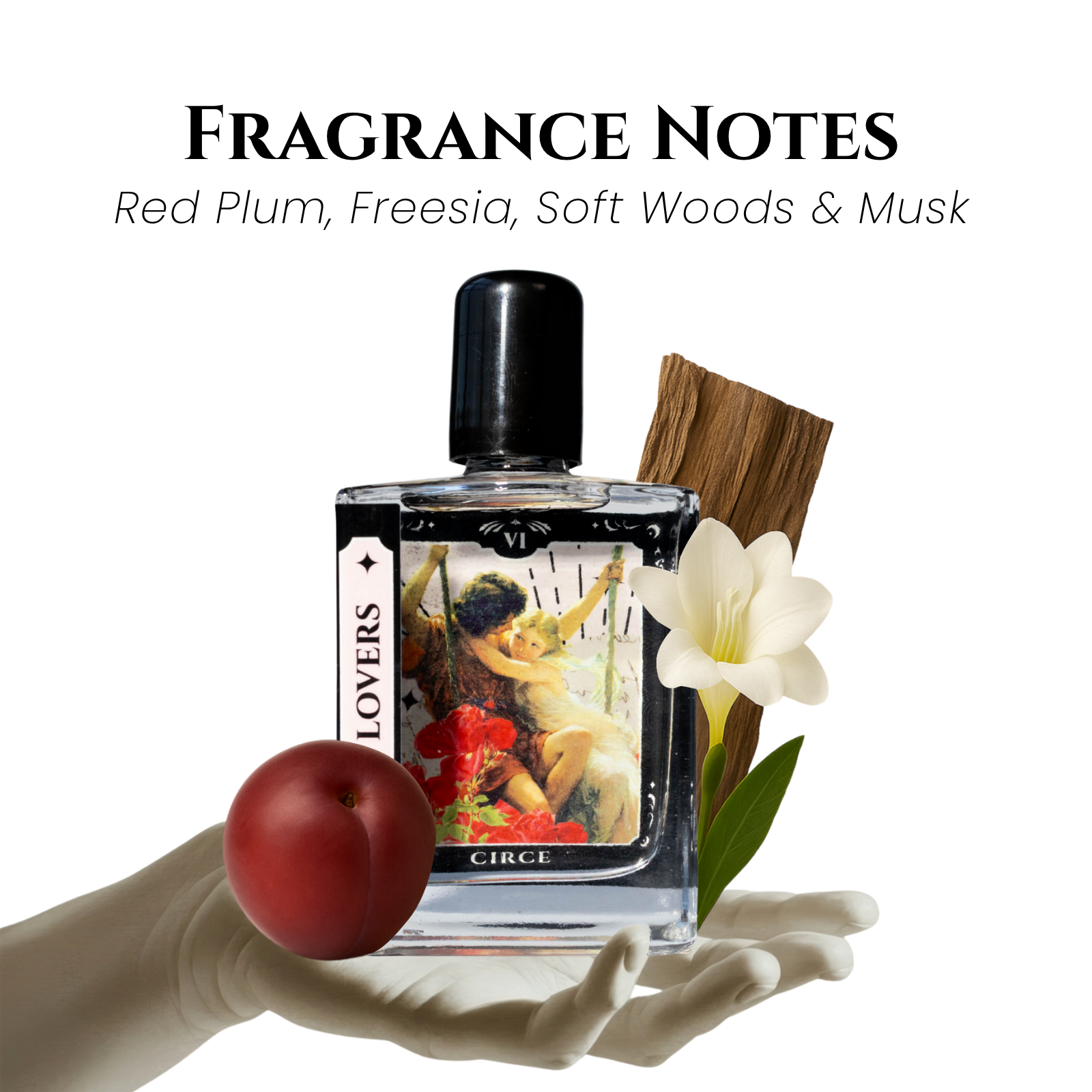 Huile de Parfum Le Tarot des Amoureux - Roll-on 50 ml | Bois, Freesia & Prune rouge