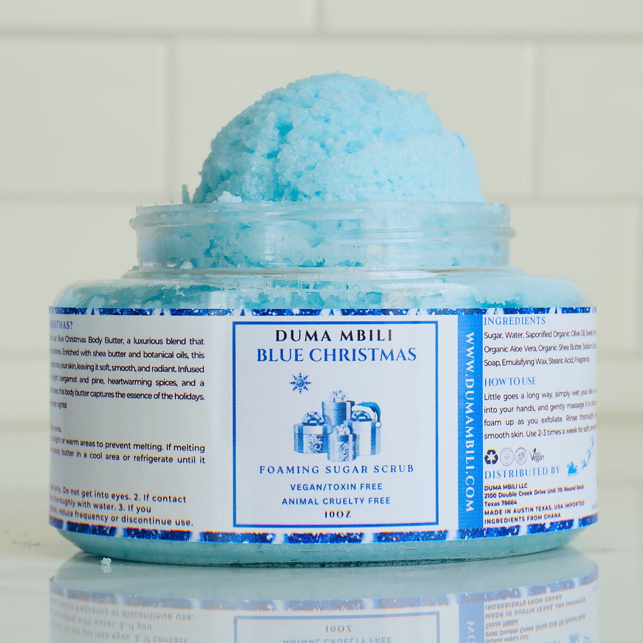 Gommage au sucre moussant Bleu de Noël