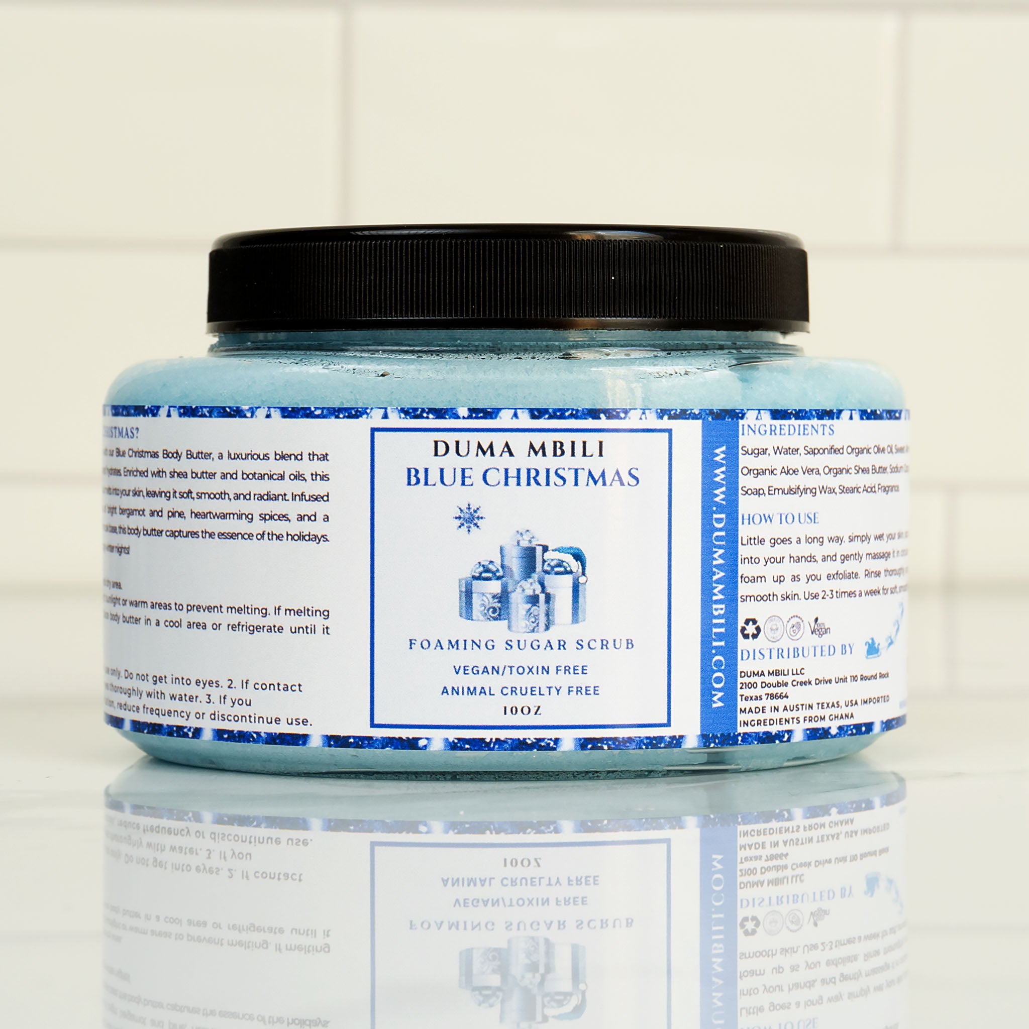 Gommage au sucre moussant Bleu de Noël