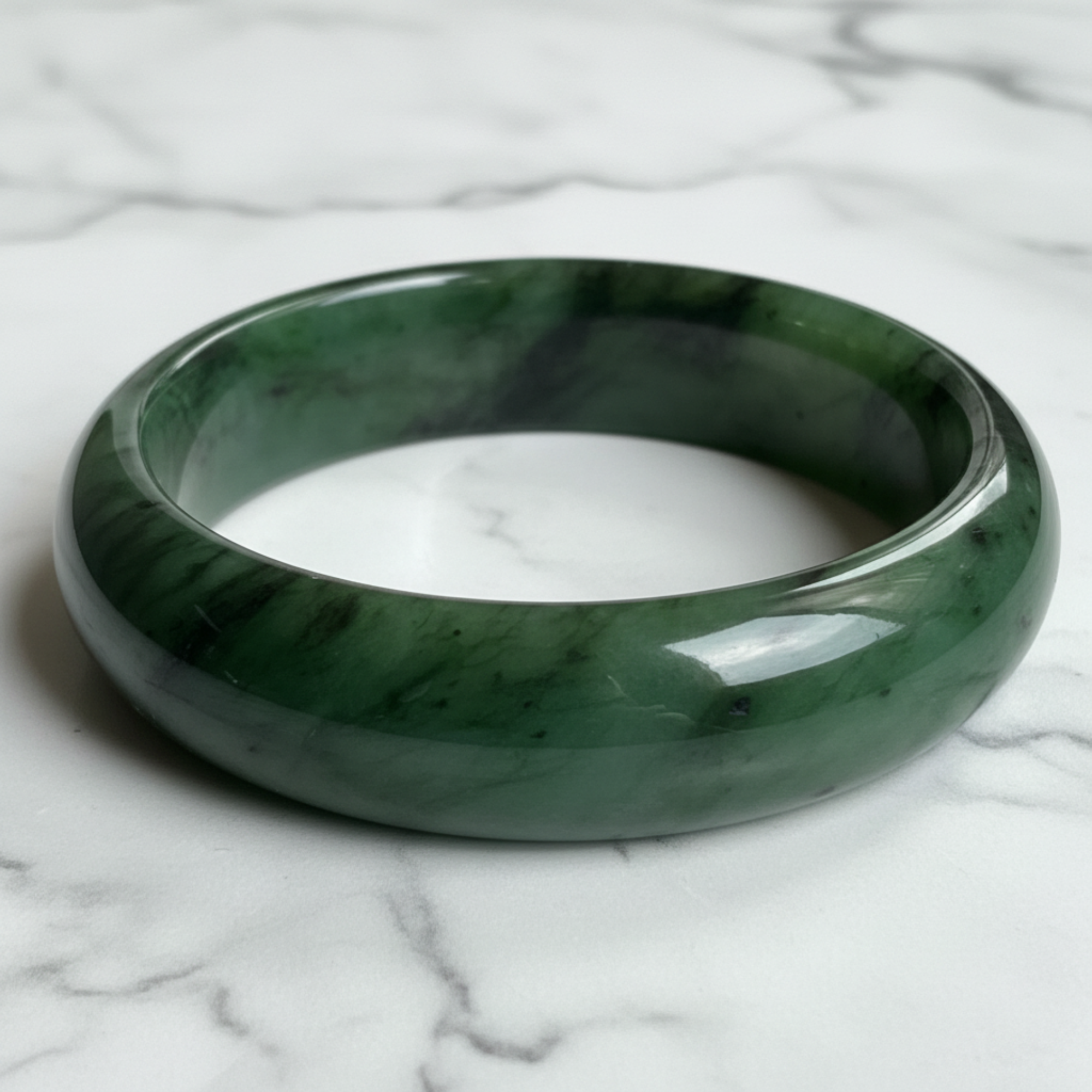 Jade Bangle Bracelet Fine Green Canadian Nephrite