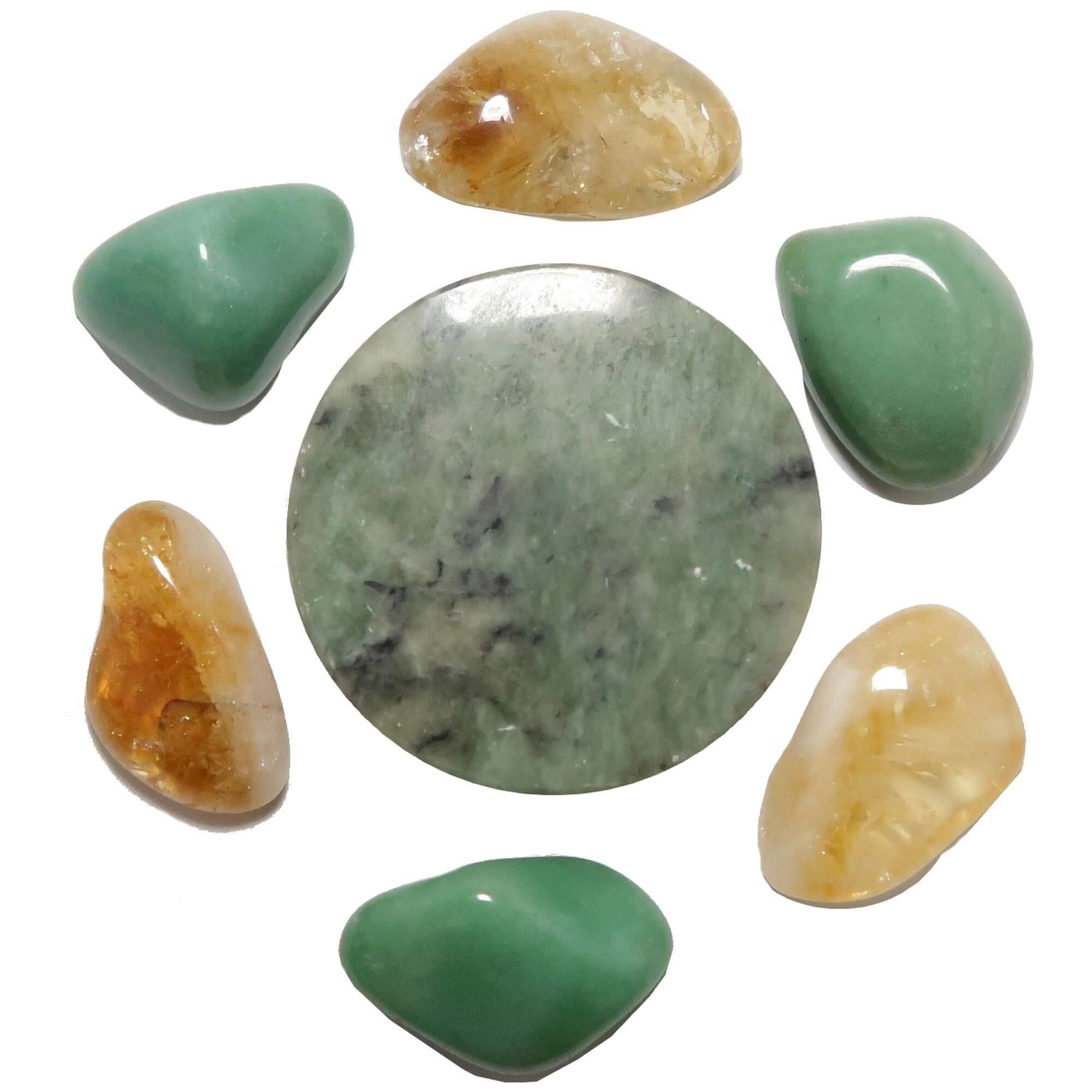 Money Maker Set Jade Charger Citrine Aventurine Stones