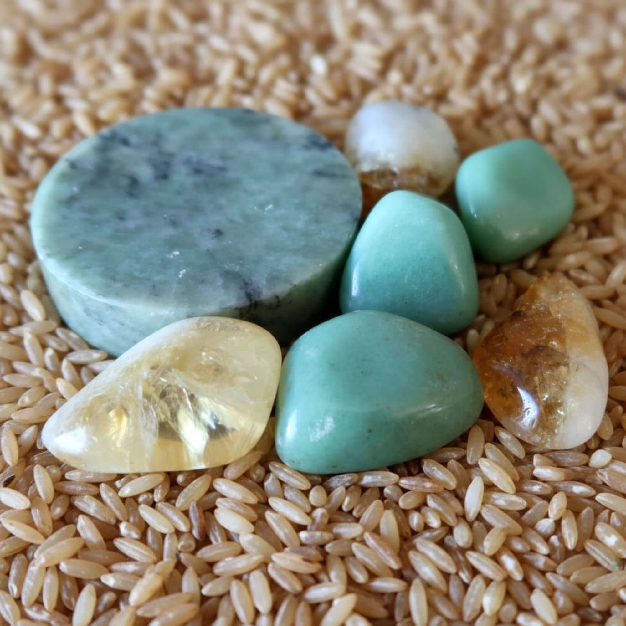 Money Maker Set Jade Charger Citrine Aventurine Stones