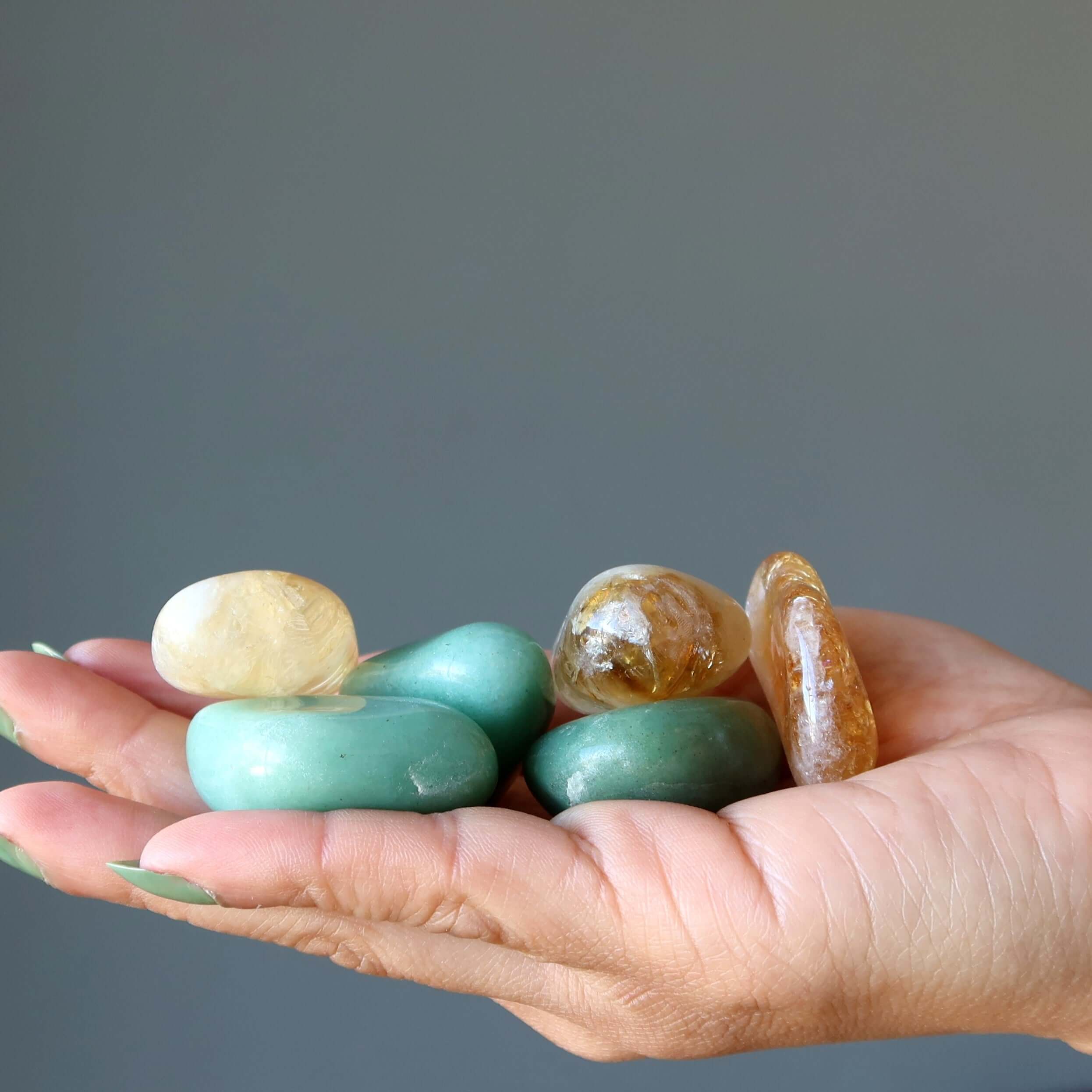 Money Maker Set Jade Charger Citrine Aventurine Stones