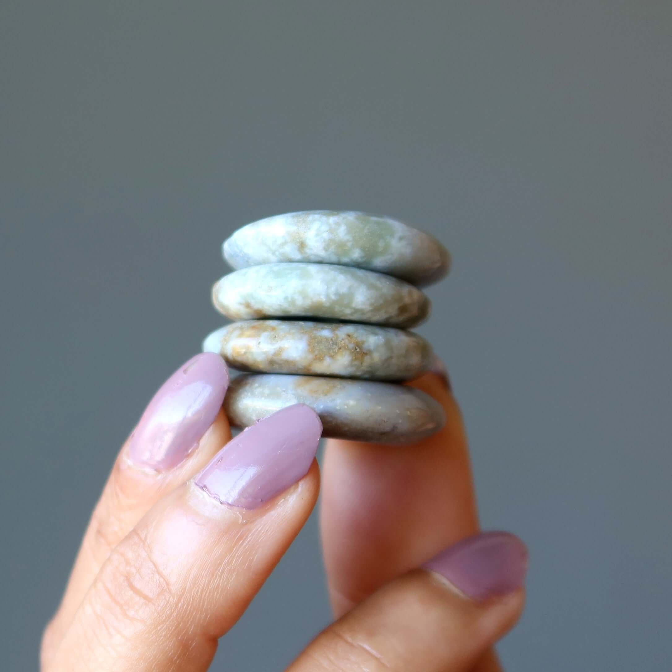 Green Agate Gemstone Donut Sage Spirit Pendant