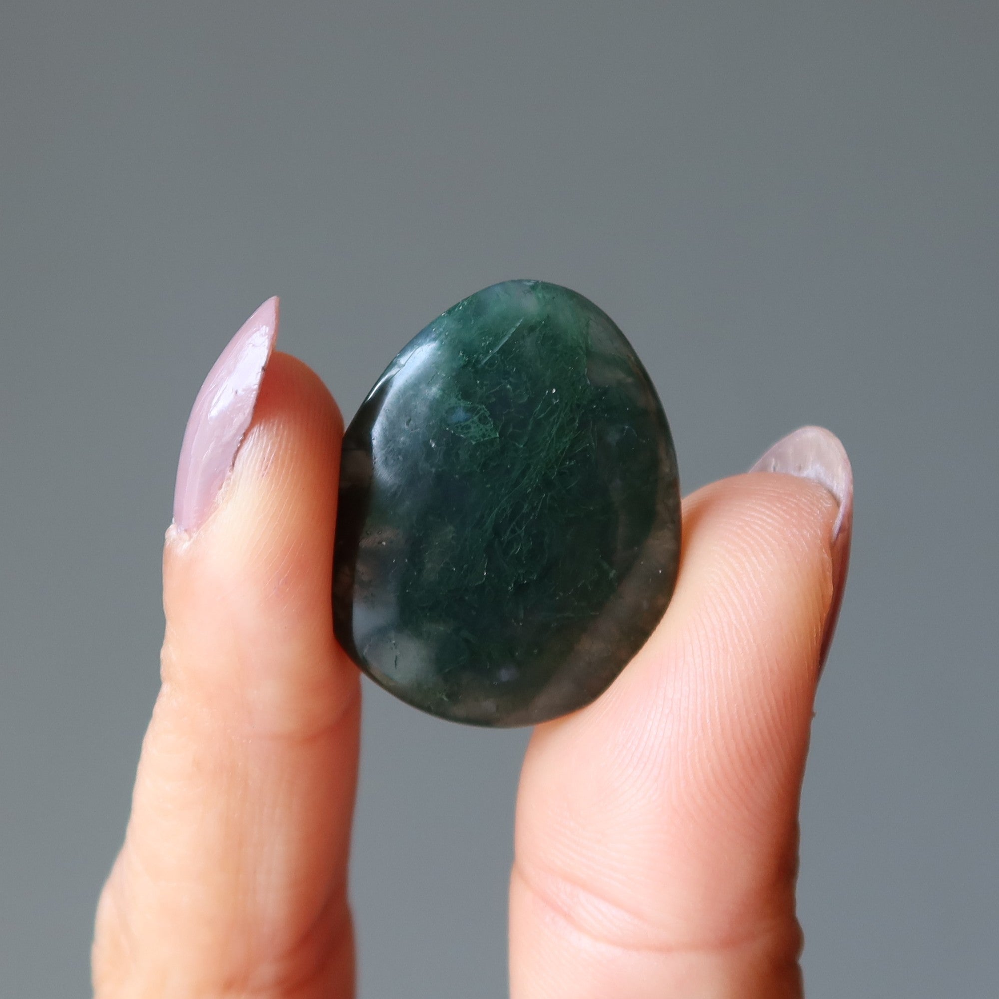 Moss Agate Grid Crystal Green Job Finder Pear