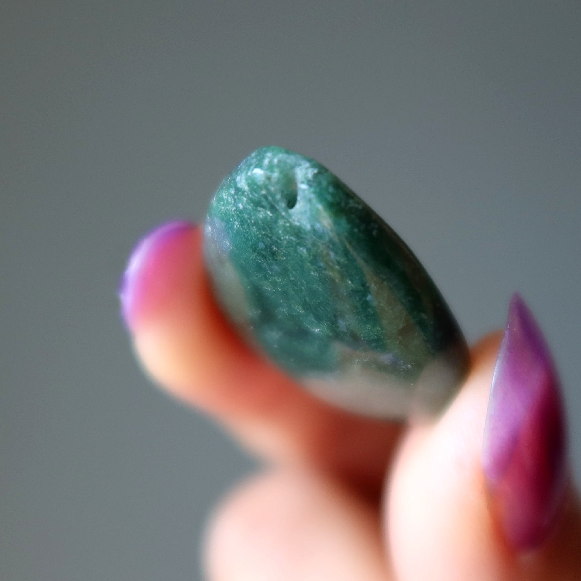 Moss Agate Grid Crystal Jewelry Making Pear Drilled