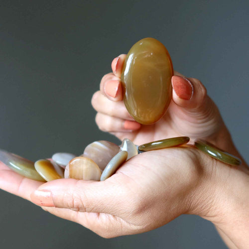Agate Grid Crystal Bundle Brilliant Cabochon Set of 15