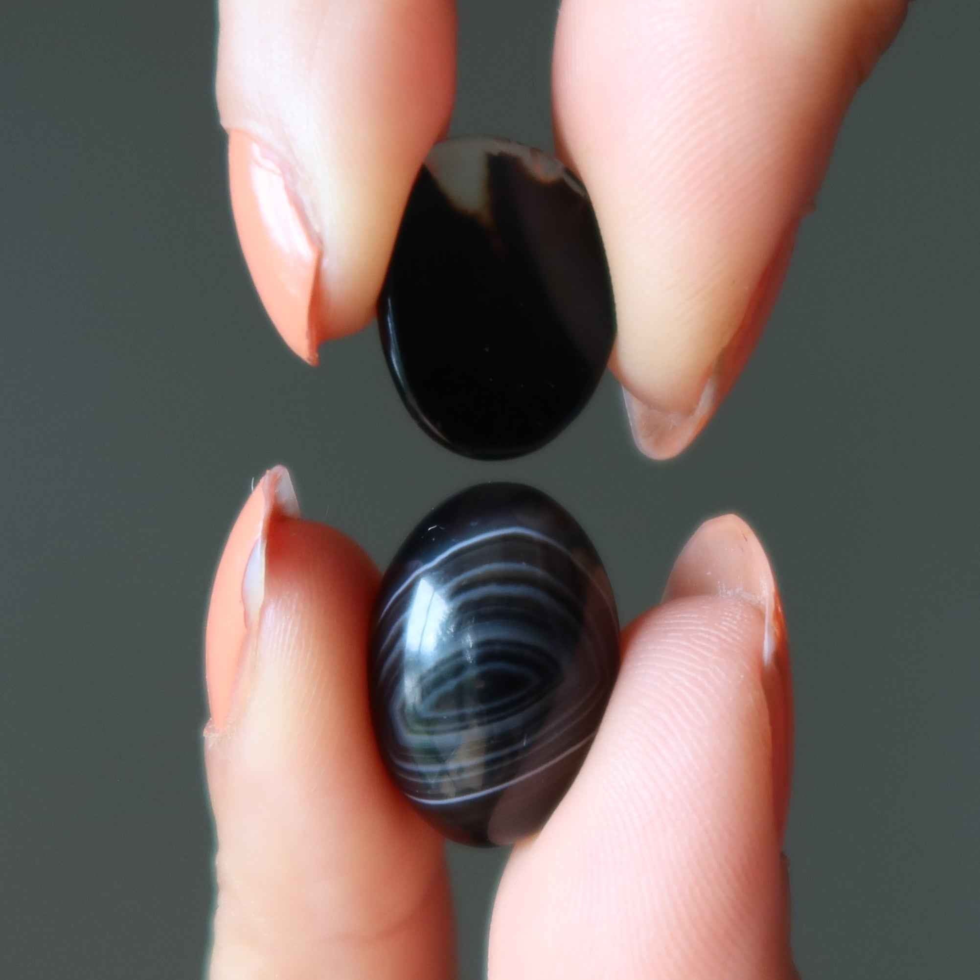 Black Agate Grid Crystal Bundle Protection Set of 18
