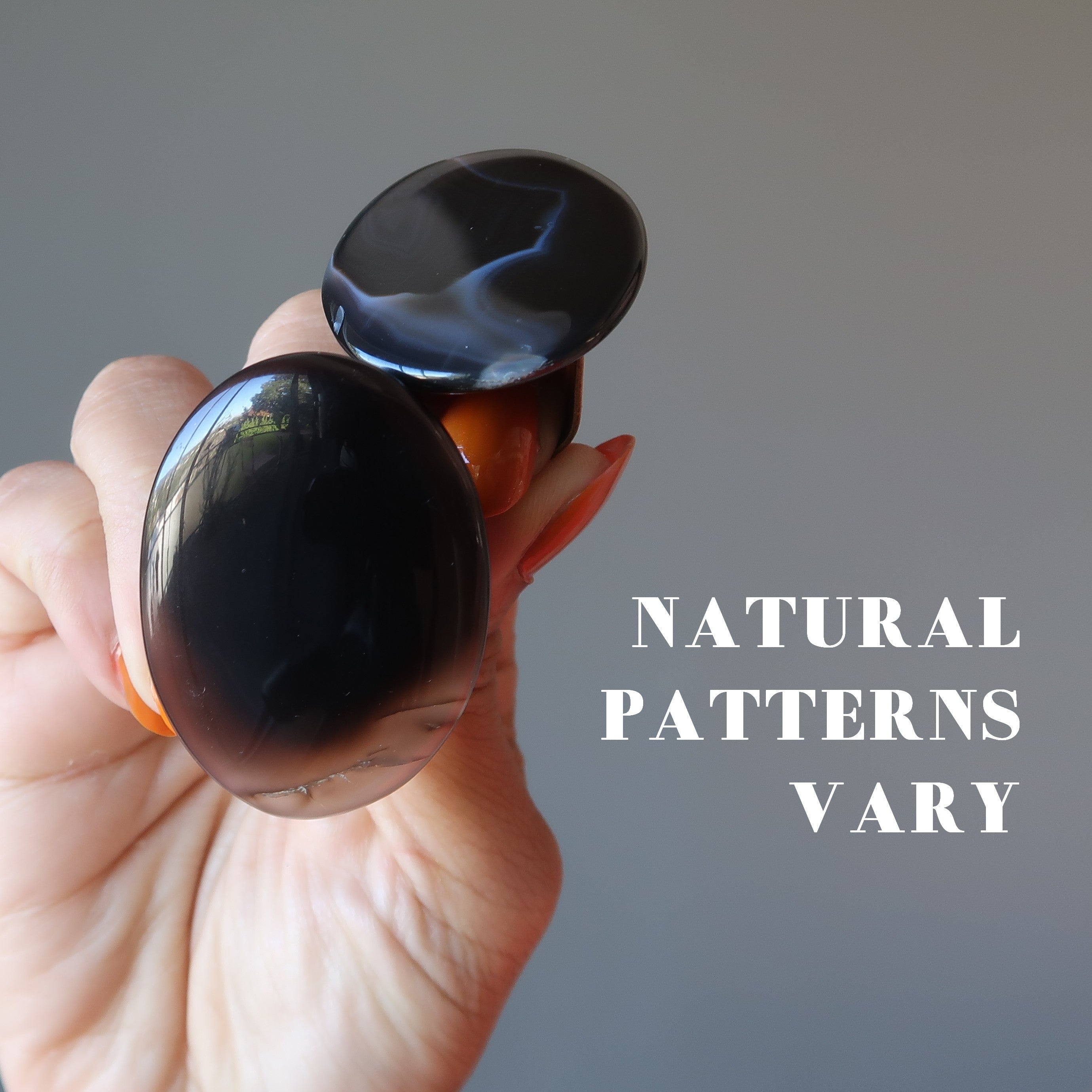 Bague Agate Noire Pierre de Pouvoir Maîtresse Bronze Ajustable