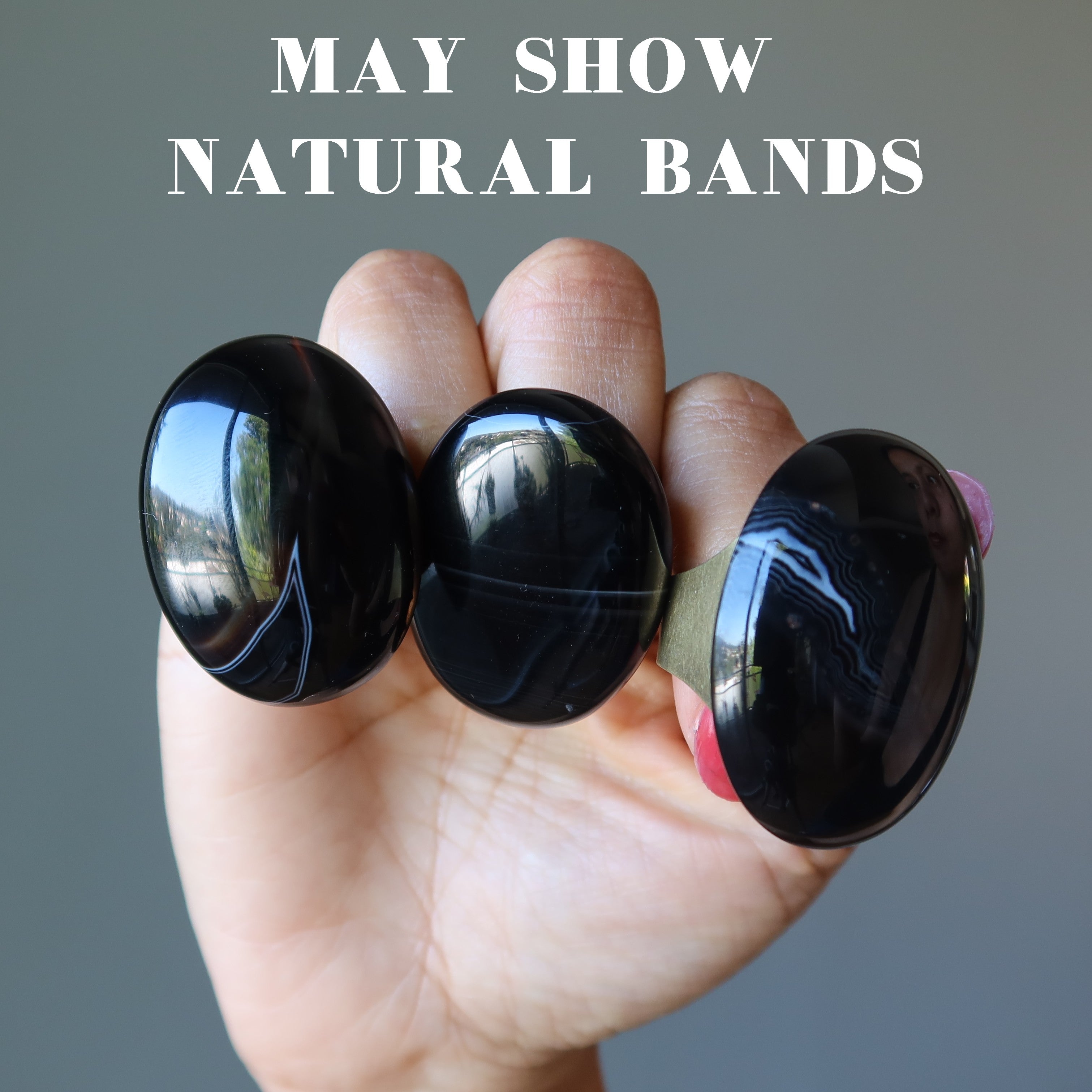 Bague Agate Noire Pierre de Pouvoir Maîtresse Bronze Ajustable