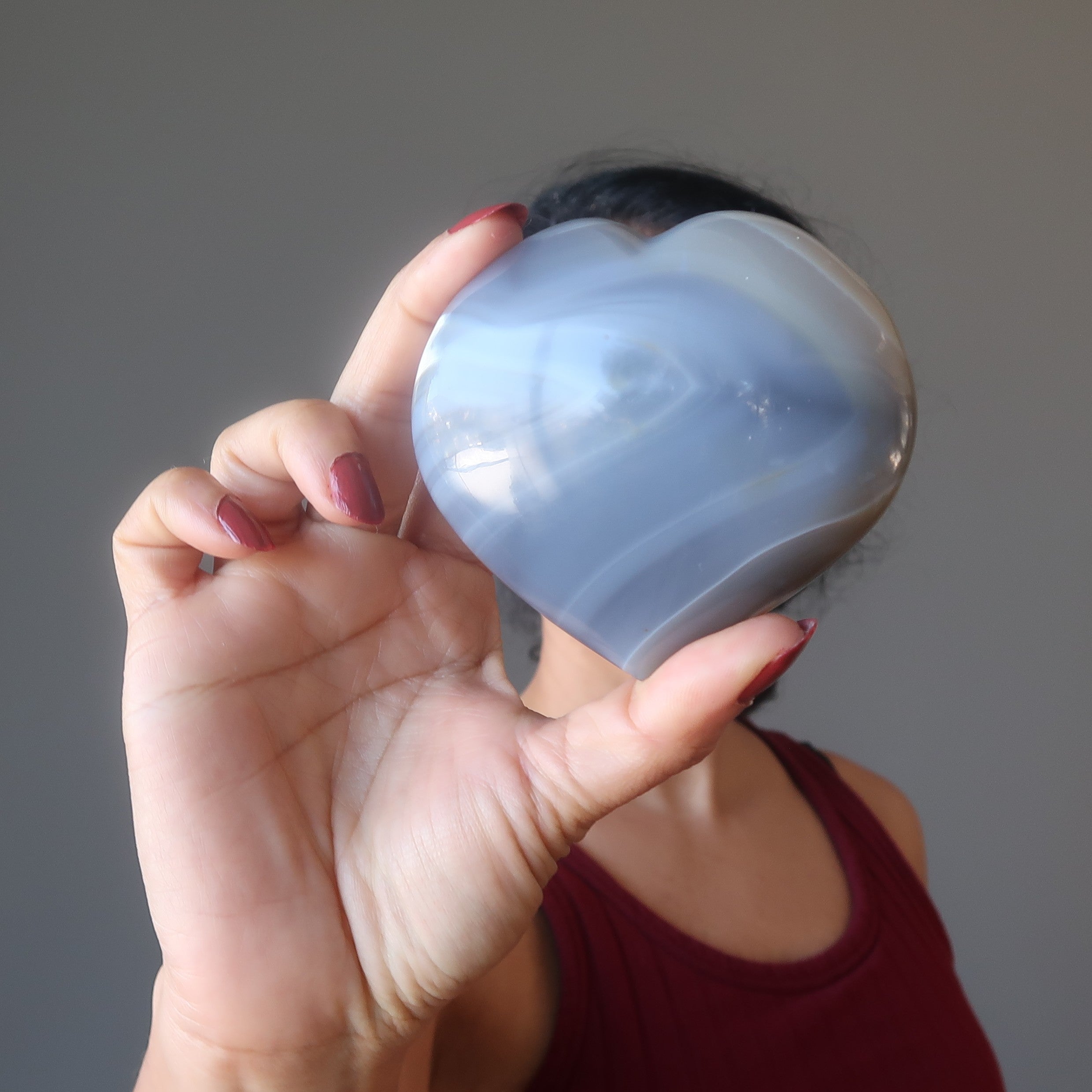 Agate bleue dentelle Cœur Calme Nettoyage Amour