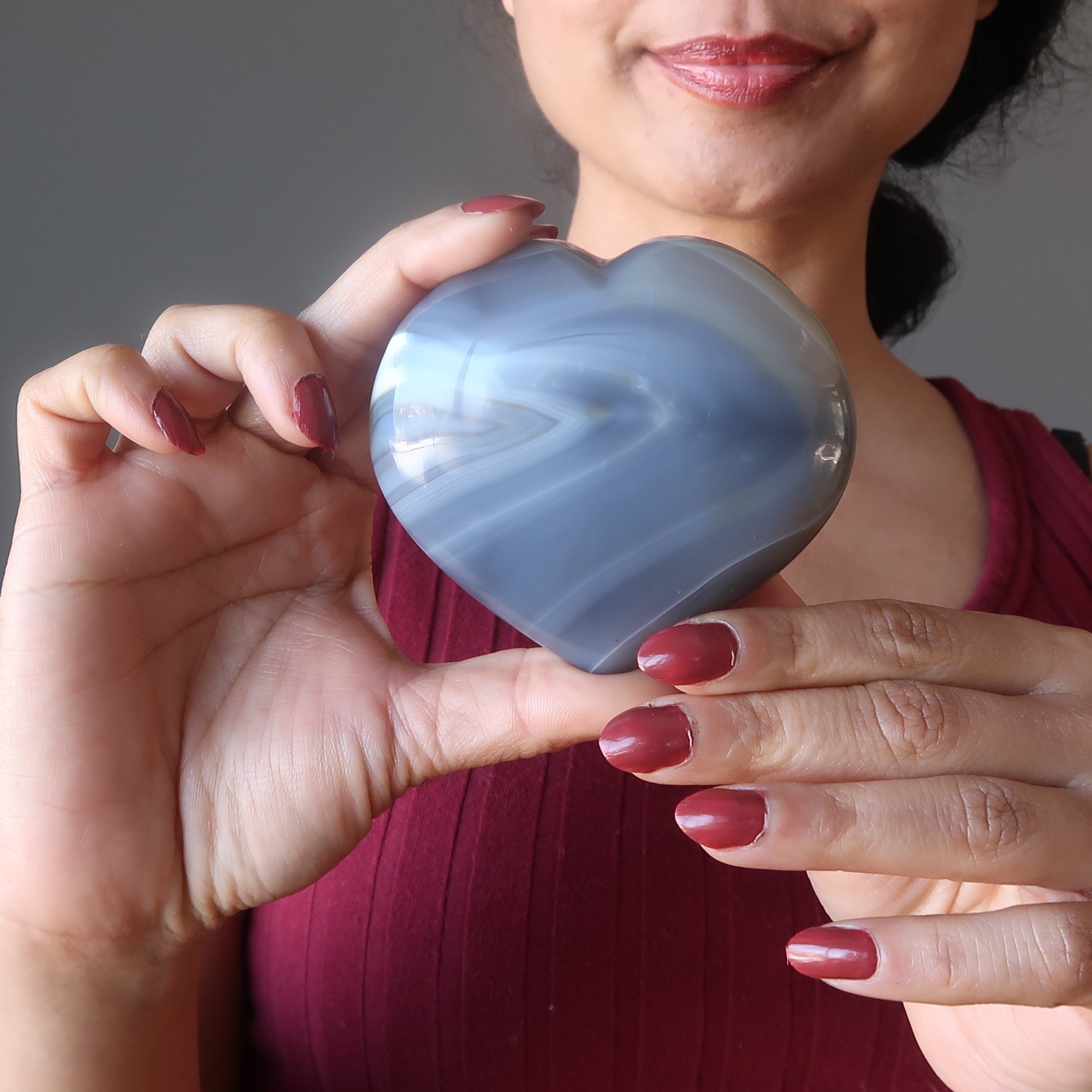 Agate bleue dentelle Cœur Calme Nettoyage Amour